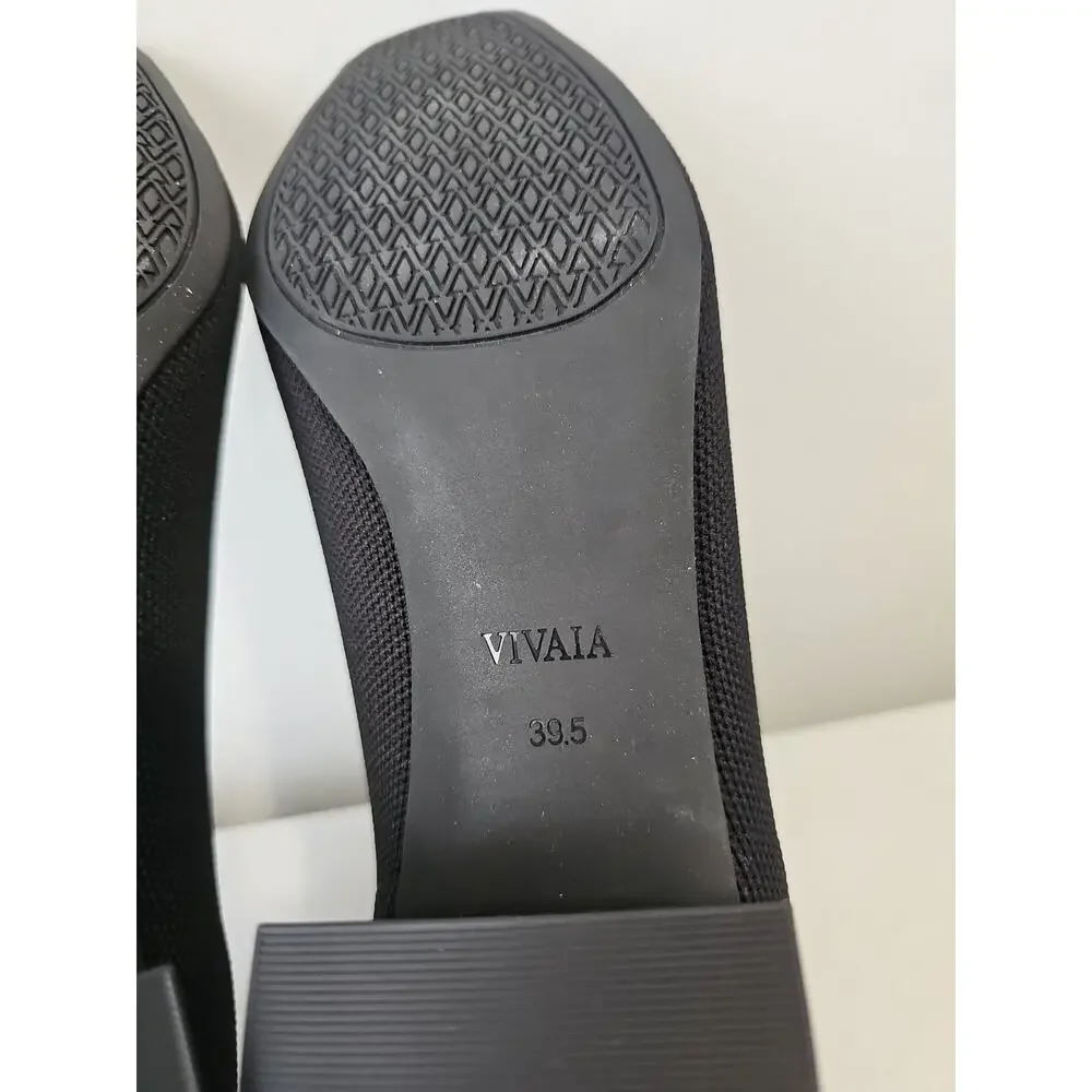 Vivaia Megan Square Toe Block Heel Pumps Womens 39.5 Black - Picture 13 of 16